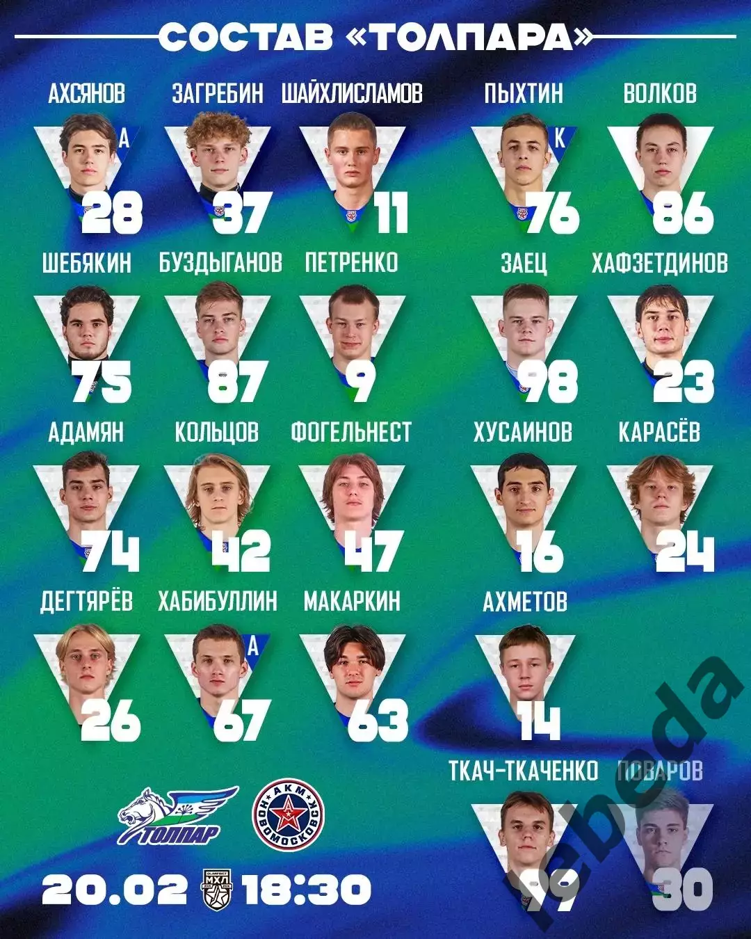 Толпар Уфа - АКМ Новомосковск - 2025 / 2026 год.(20.02.26.) 1