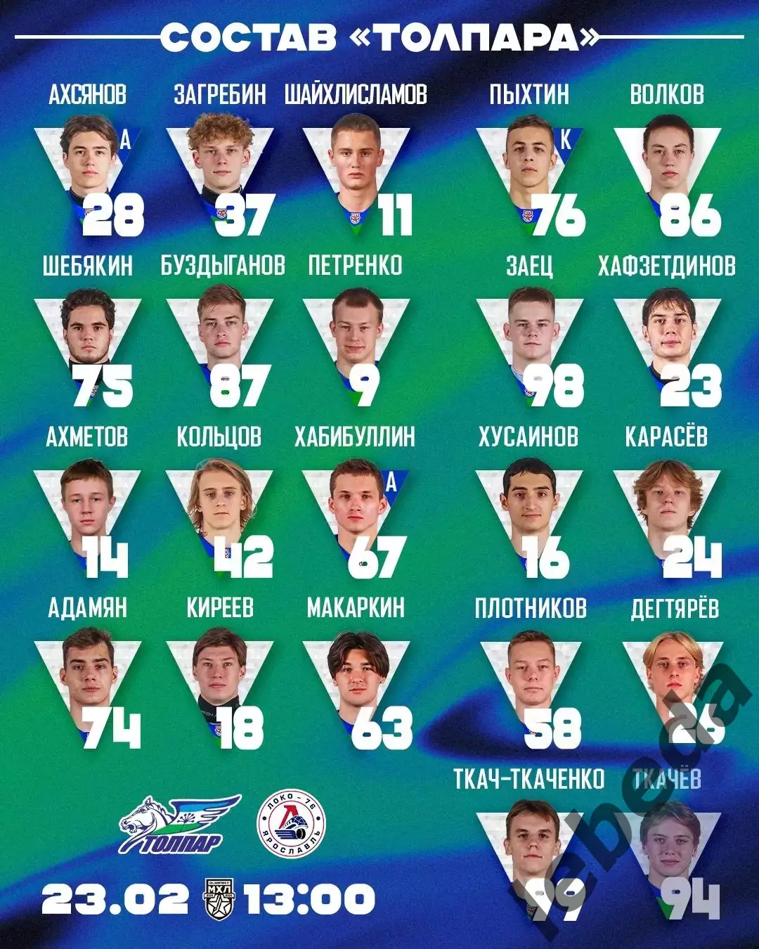 Толпар Уфа - Локо-76 Ярославль - 2025 / 2026 год.(23.02.26.) 2