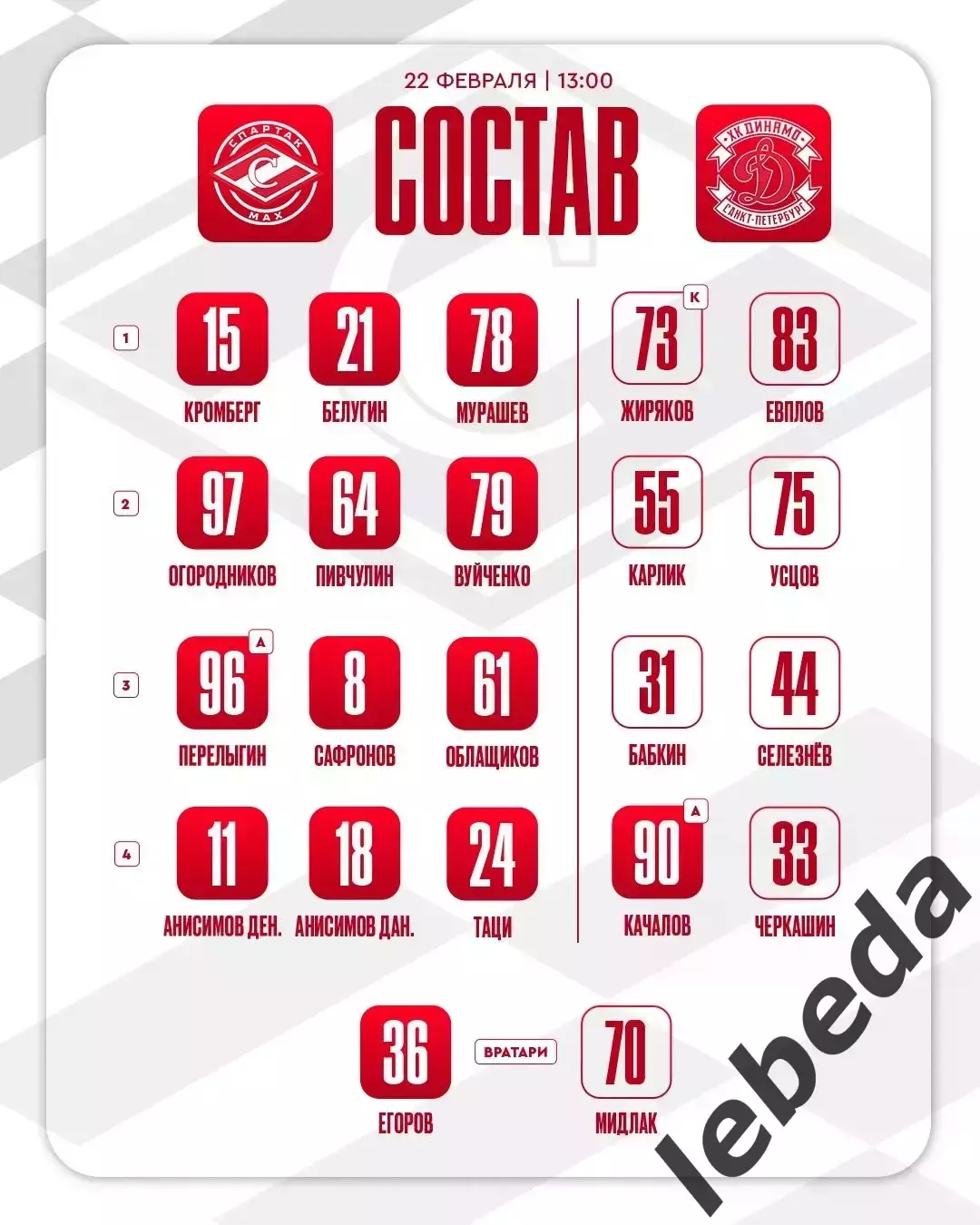 МХК Спартак МАХ - МХК Динамо СП - 2025 / 2026 год. (22.02.26.) 1