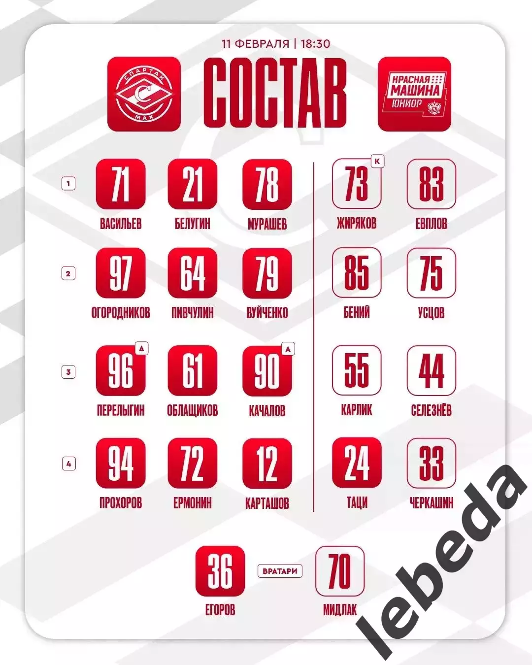 МХК Спартак МАХ - Красная Машина - 2025 / 2026 год. (11.02.26.) 1
