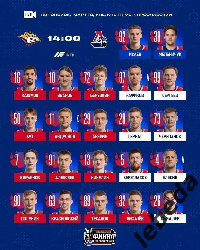 Металлург Магнитогорск - Локомотив Ярославль - 2023 / 2024. (20.04.24) Финал № 2 1