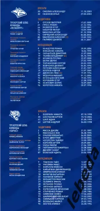 Металлург Магнитогорск - Барыс Астана - 2025-2026 год. (29.11.25.) официальная 5
