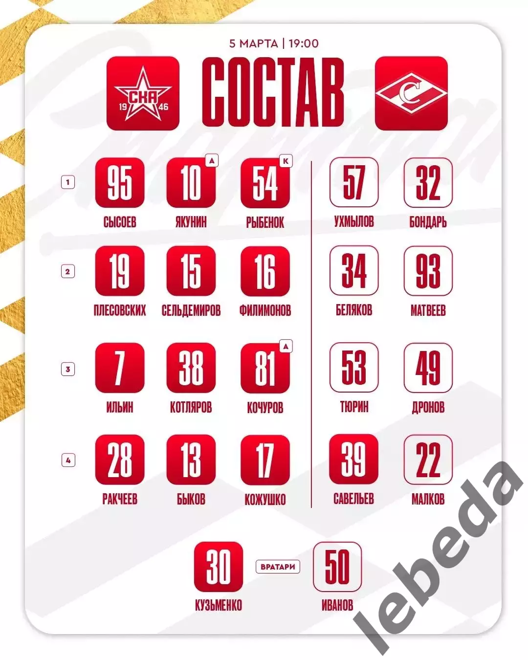 СКА -1946 - МХК Спартак - 2025 / 2026 год.(5.03.26.) 1