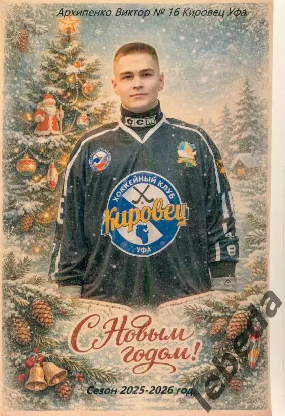 Кировец Уфа - 2025 / 2026 г. Бенди.(Набор-10 шт.Новогоднее фото) цена за все. 1