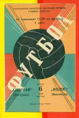 Спартак Кострома - Колос Никополь - 1981 г. ( 6.05.81.)