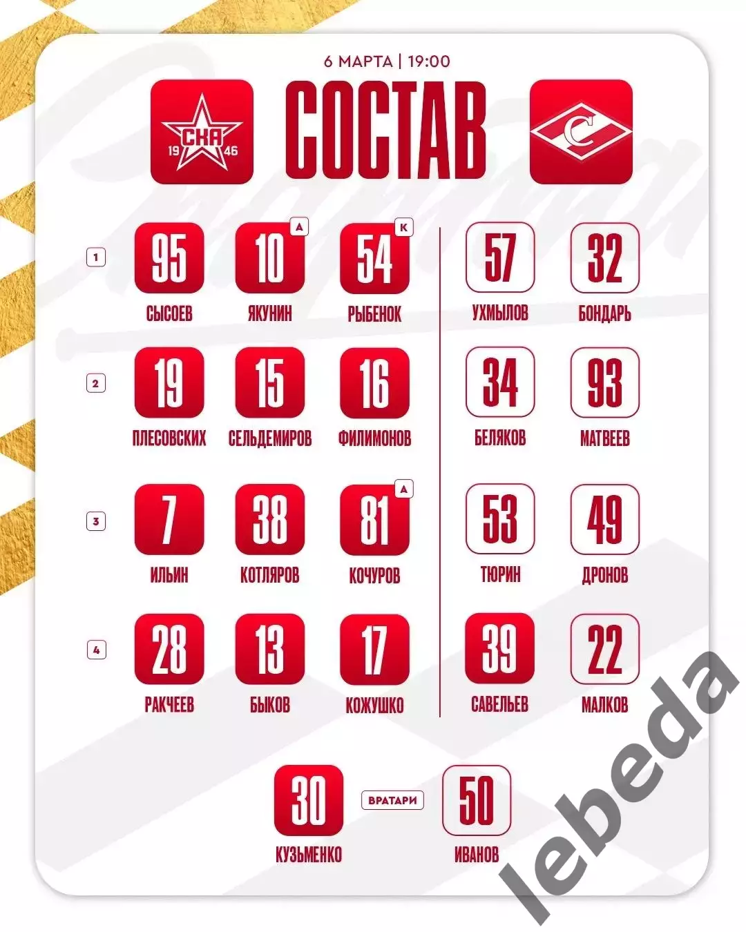 СКА -1946 - МХК Спартак - 2025 / 2026 год.(6.03.26.) 2