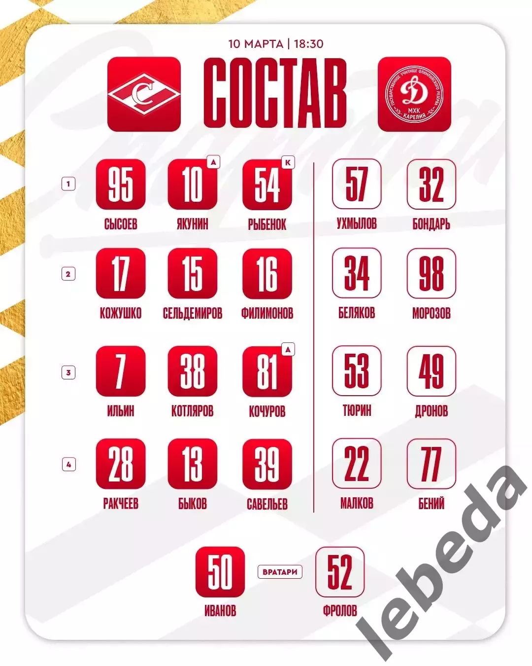 МХК Спартак Москва - Д-Карелия Кондапога - 2025 / 2026 г. (10.03.26.) 2