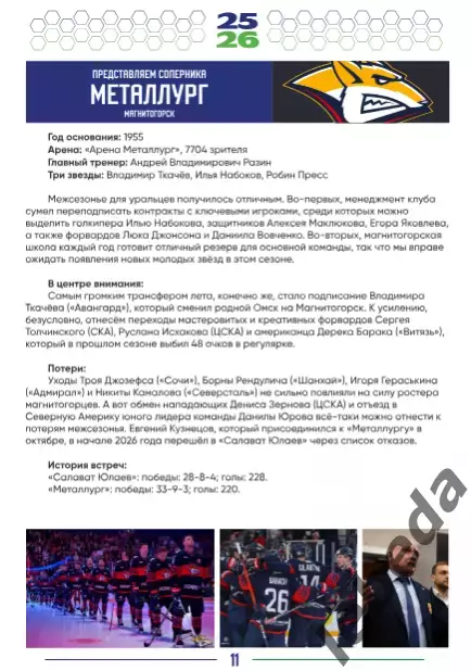 Салават Юлаев Уфа - Магнитогорск, Динамо Москва, Нефтехимик, Сочи- 2025 /2026. 2