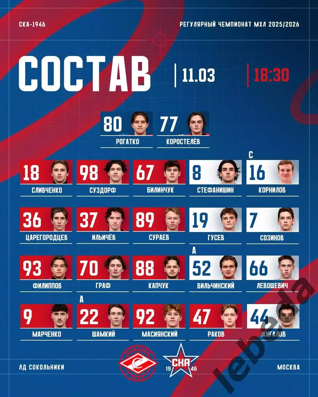 МХК Спартак МАХ - СКА-1946 СП - 2025 / 2026 г. (11.03.26.) 1