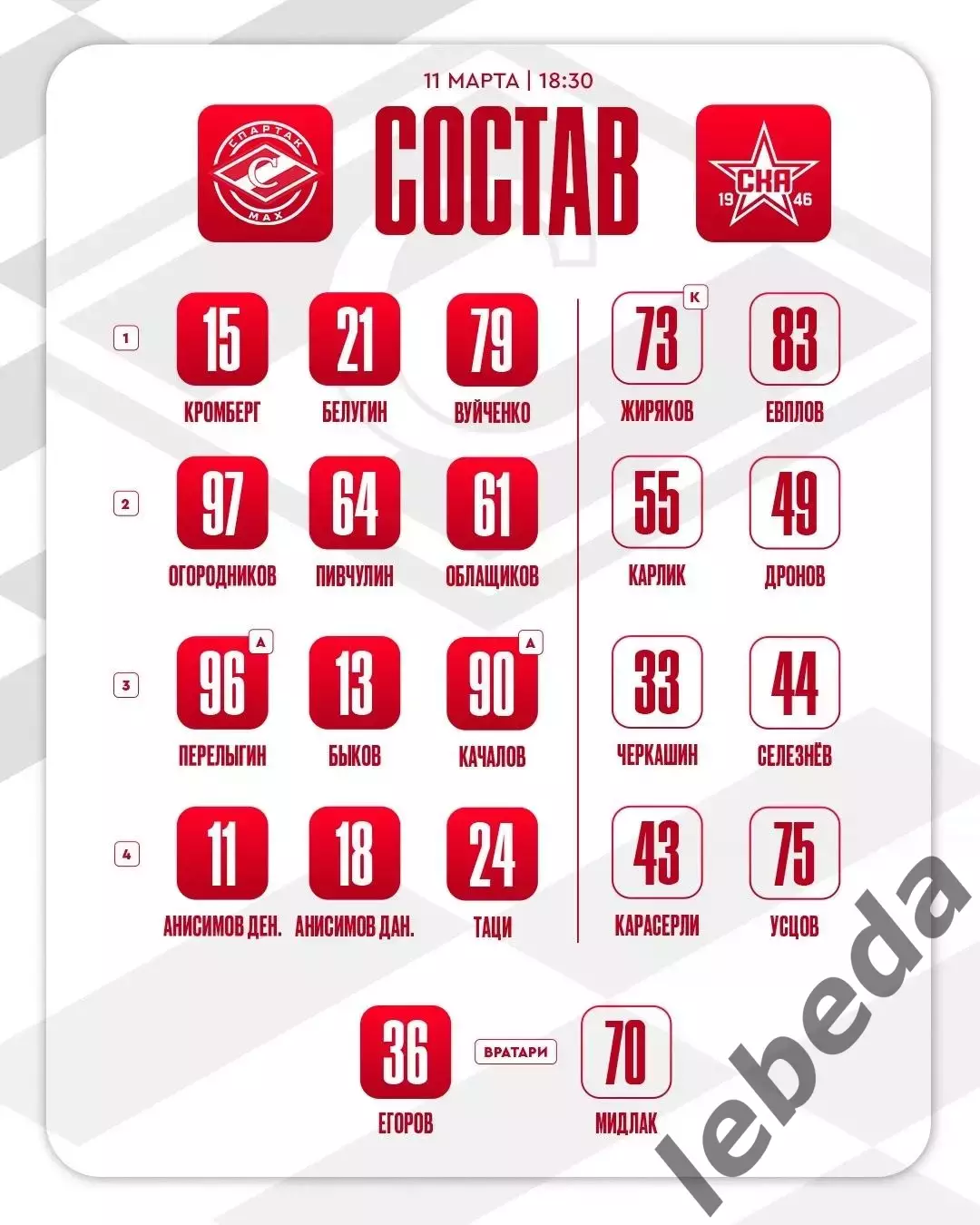 МХК Спартак МАХ - СКА-1946 СП - 2025 / 2026 г. (11.03.26.) 2