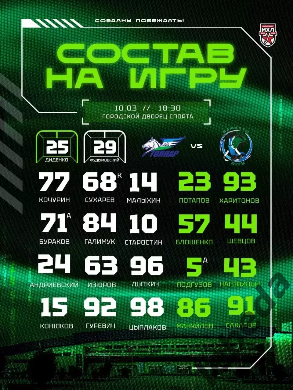 Толпар Уфа - Мамонты Югры - 2025 / 2026 г. (10.03.26.) 2