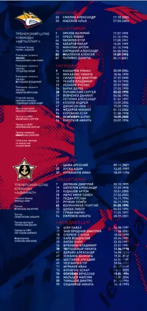 Металлург Магнитогорск - Адмирал Владивосток - 2025-2026 г. (22.02.26.) официал 5