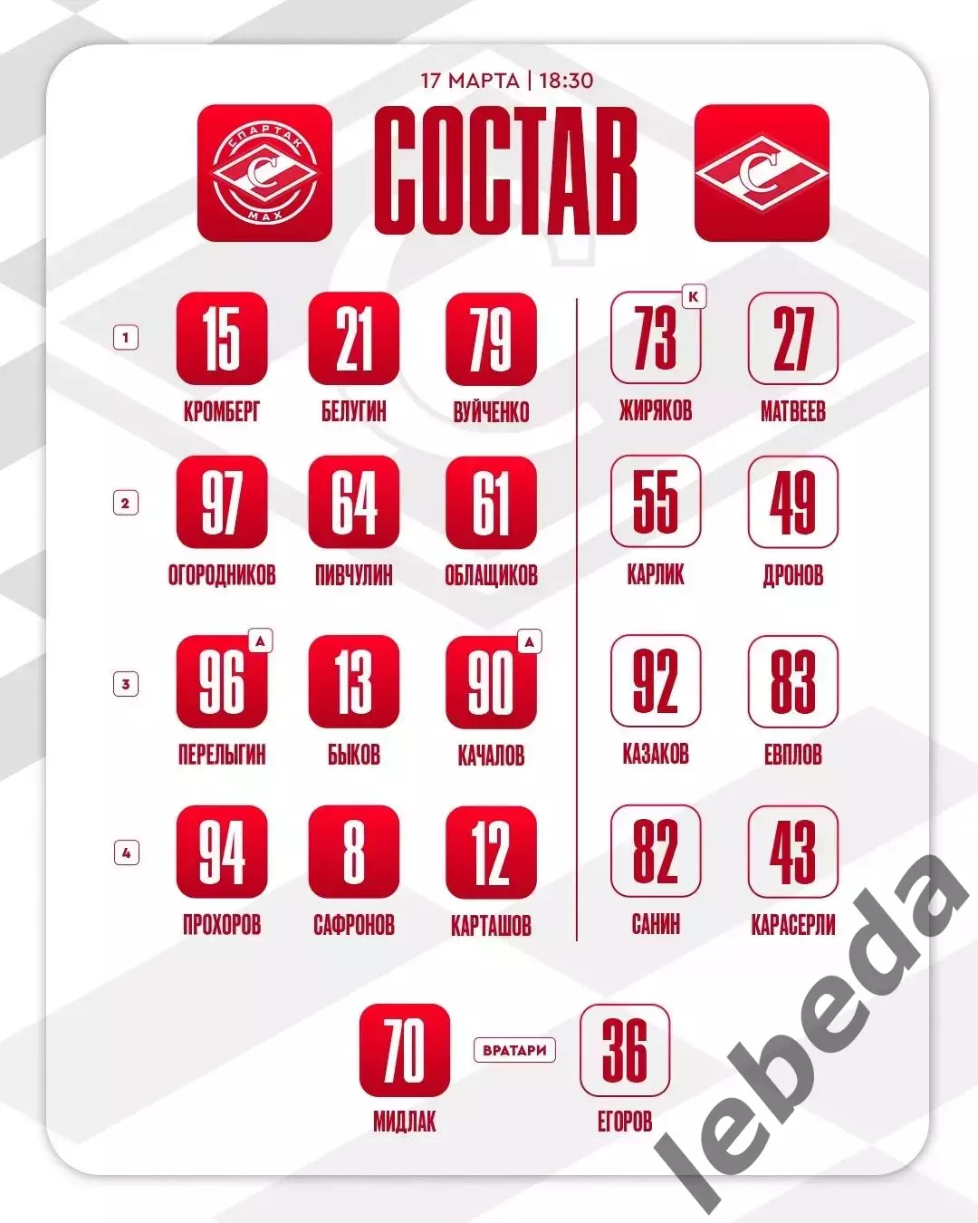 МХК Спартак МАХ - МХК Спартак - 2025 / 2026 г. (17.03.26.) 2