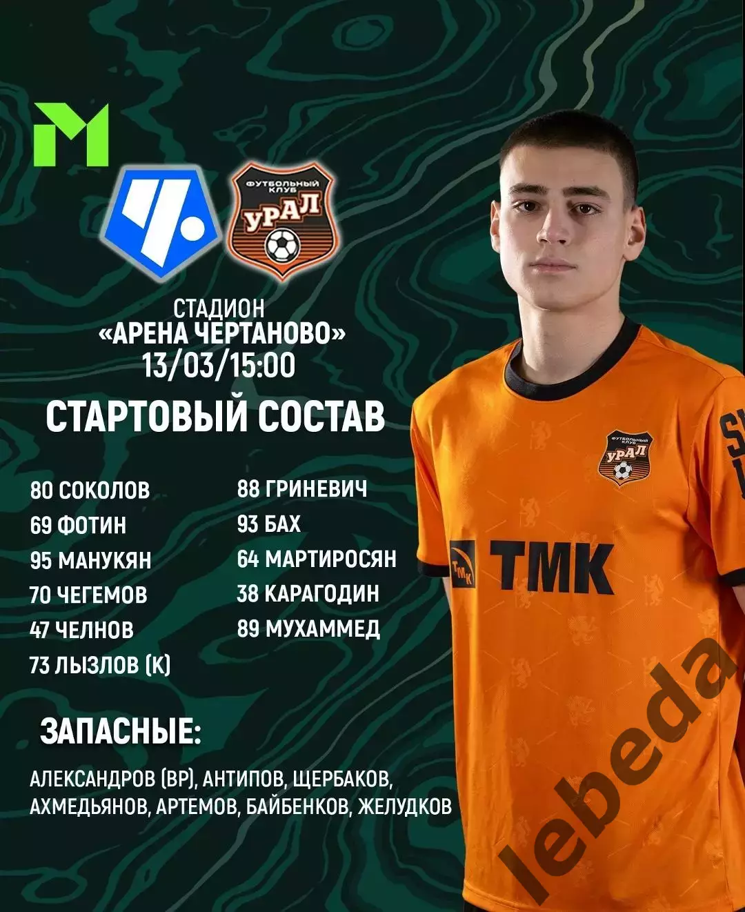 Чертаново (Молодеж) - Урал Екатеринбург (молодеж) - 2026 год. (13.03.26.) 2