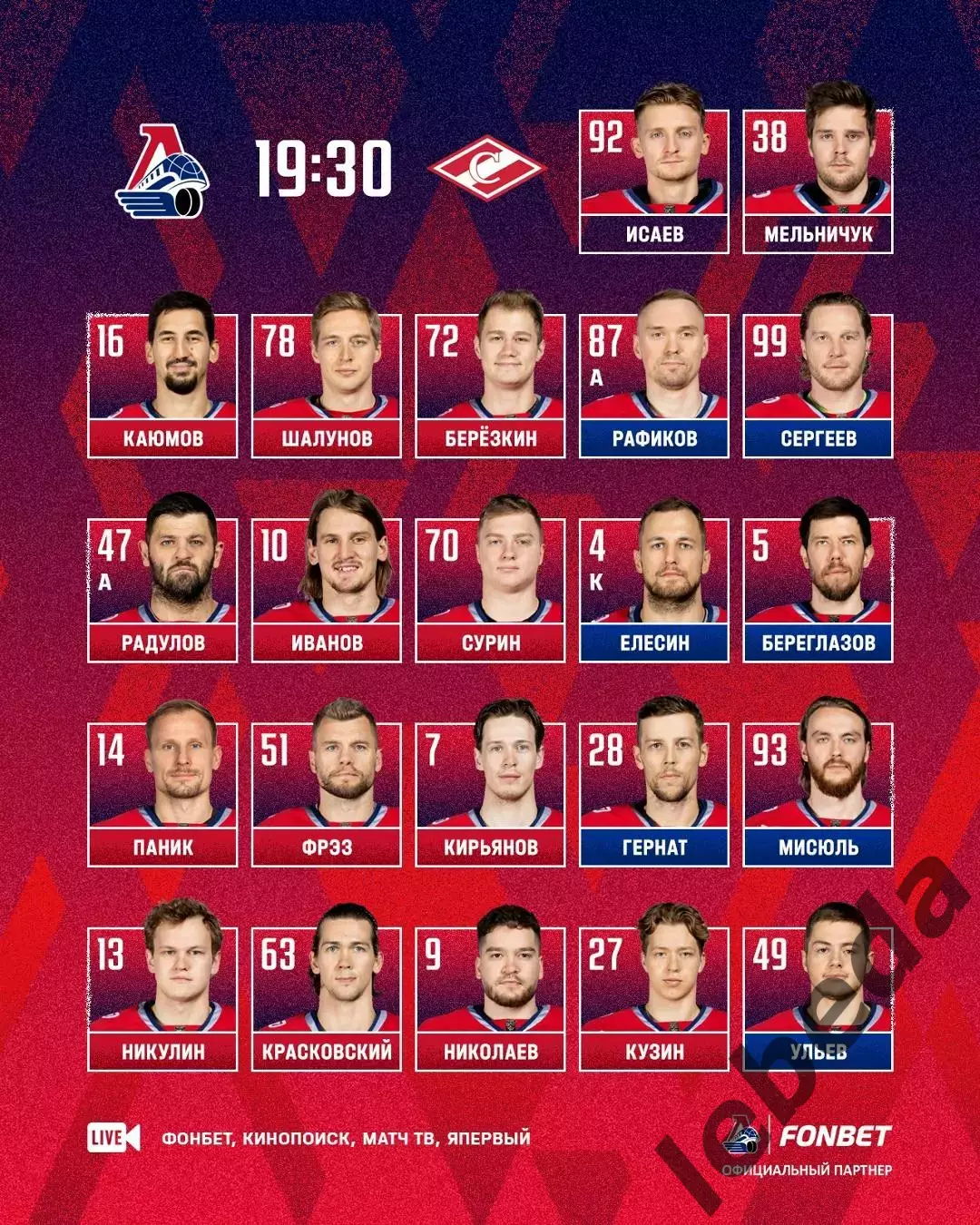 Локомотив Ярославль - Спартак Москва - 2025 / 2026. (24.03.26) Плей-офф игра №1 2