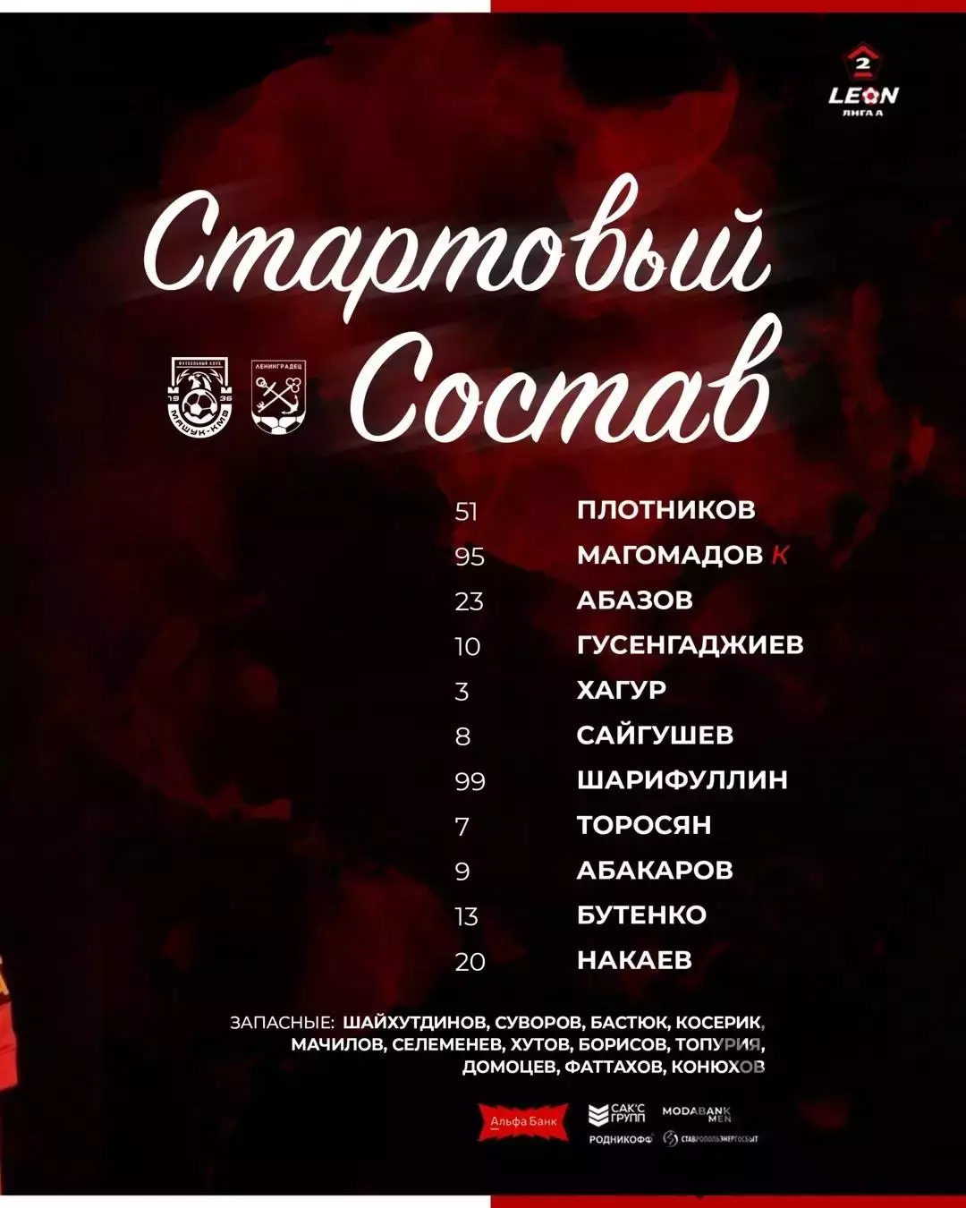 Машук Пятигорск - Ленинградец (Санкт-Петербург) - 2025 / 2026 г. (29.03.26.) 2