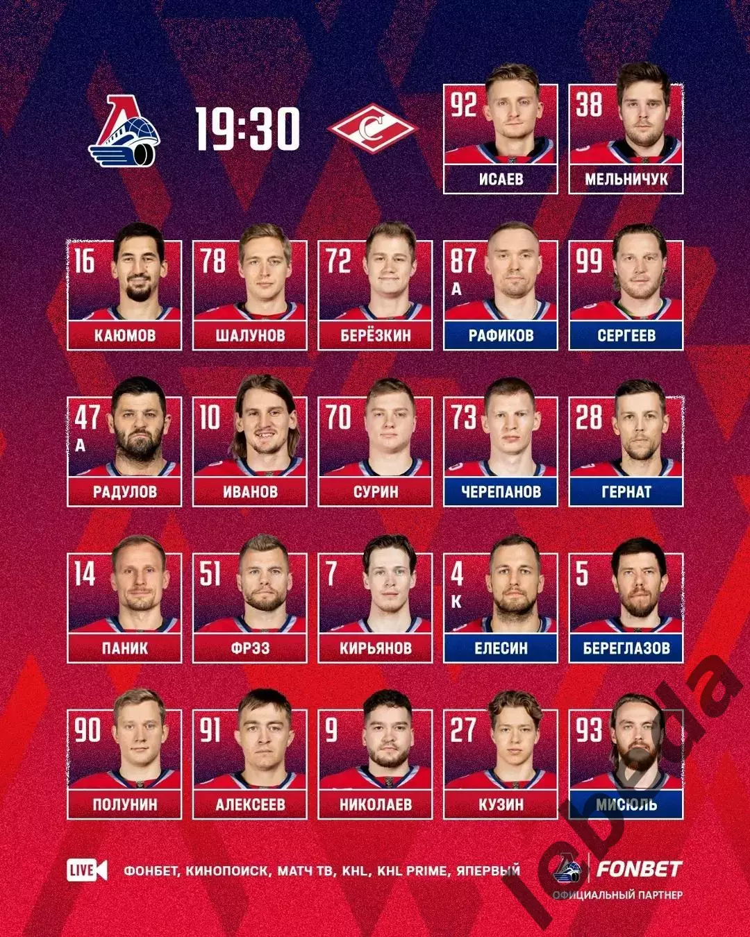 Локомотив Ярославль - Спартак Москва - 2025 / 2026. (30.03.26) Плей-офф игра №5 2