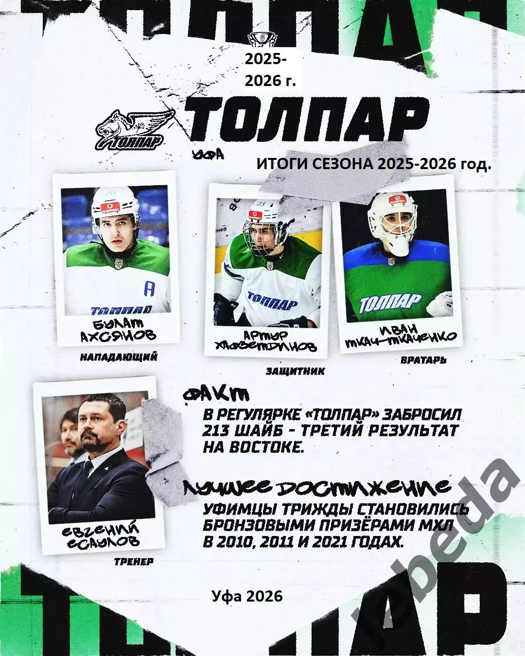 Толпар Уфа -2025/2026 итоги сезона.(буклет)