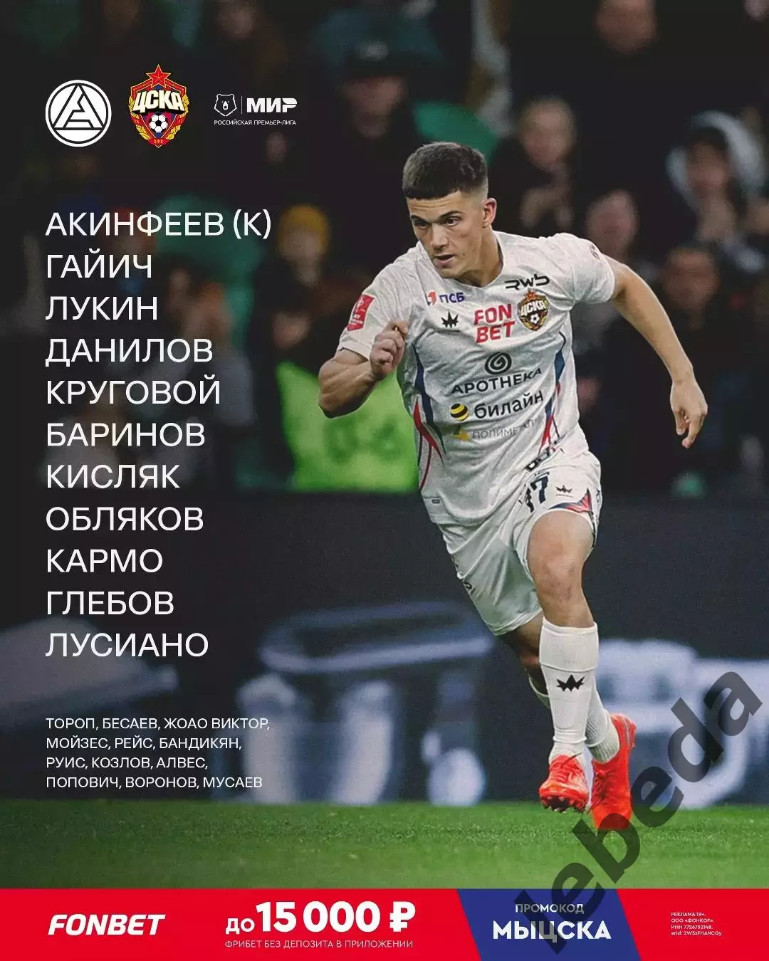 Акрон Тольятти - ЦСКА - 2025 / 2026 год. (4.04.26.) 2