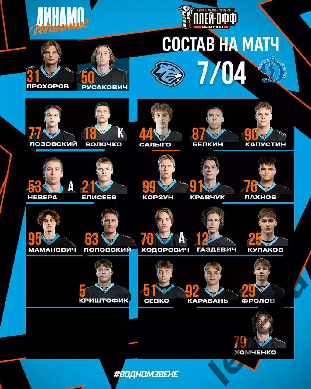 Д-Шинник Бобруйск - МХК Динамо Москва - 2025 / 2026. (7.04.26.) Плей-офф №4 1