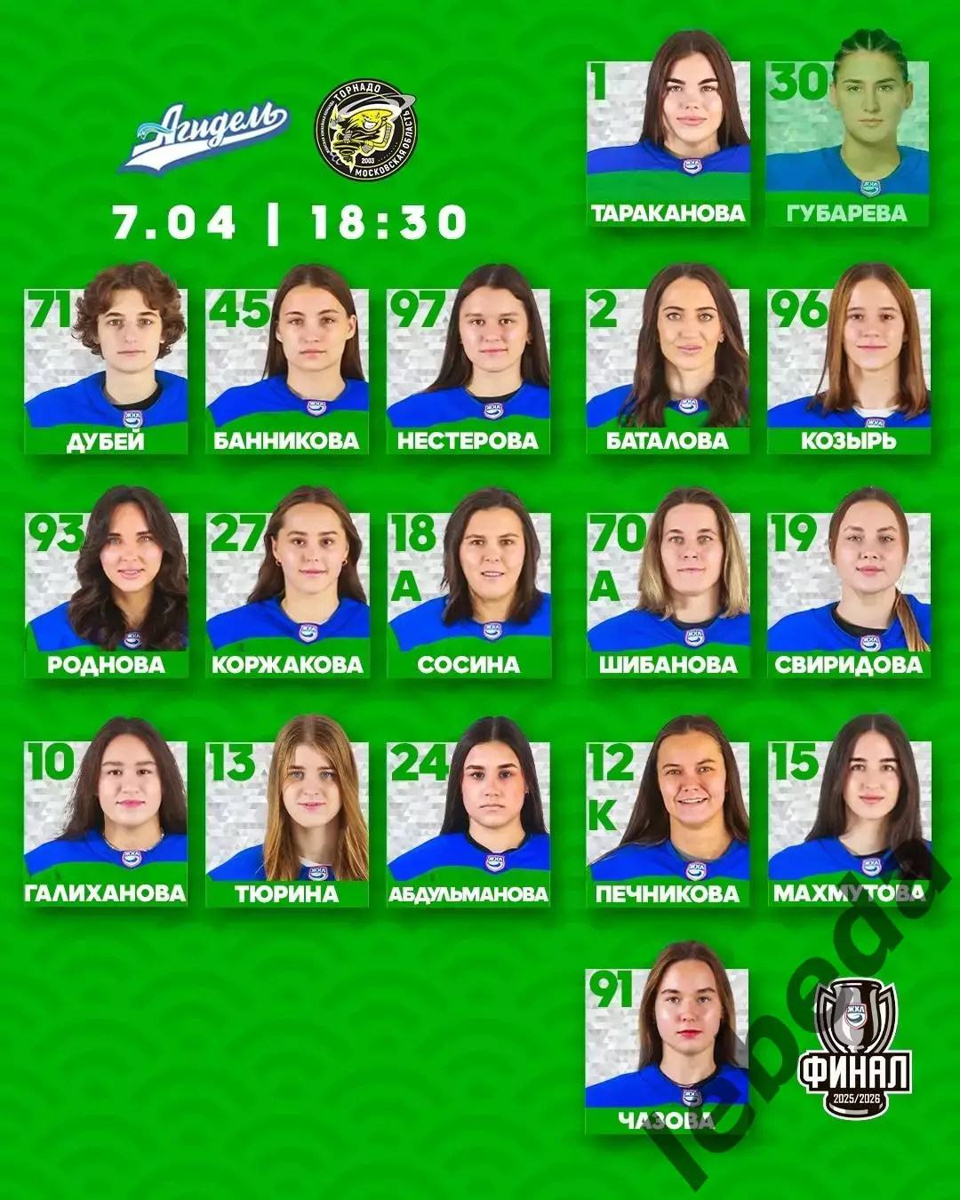 Агидель Уфа - Торнадо Воскресенск - 2025 / 2026. (1.04.26) Финал Плей-офф игр №1 2