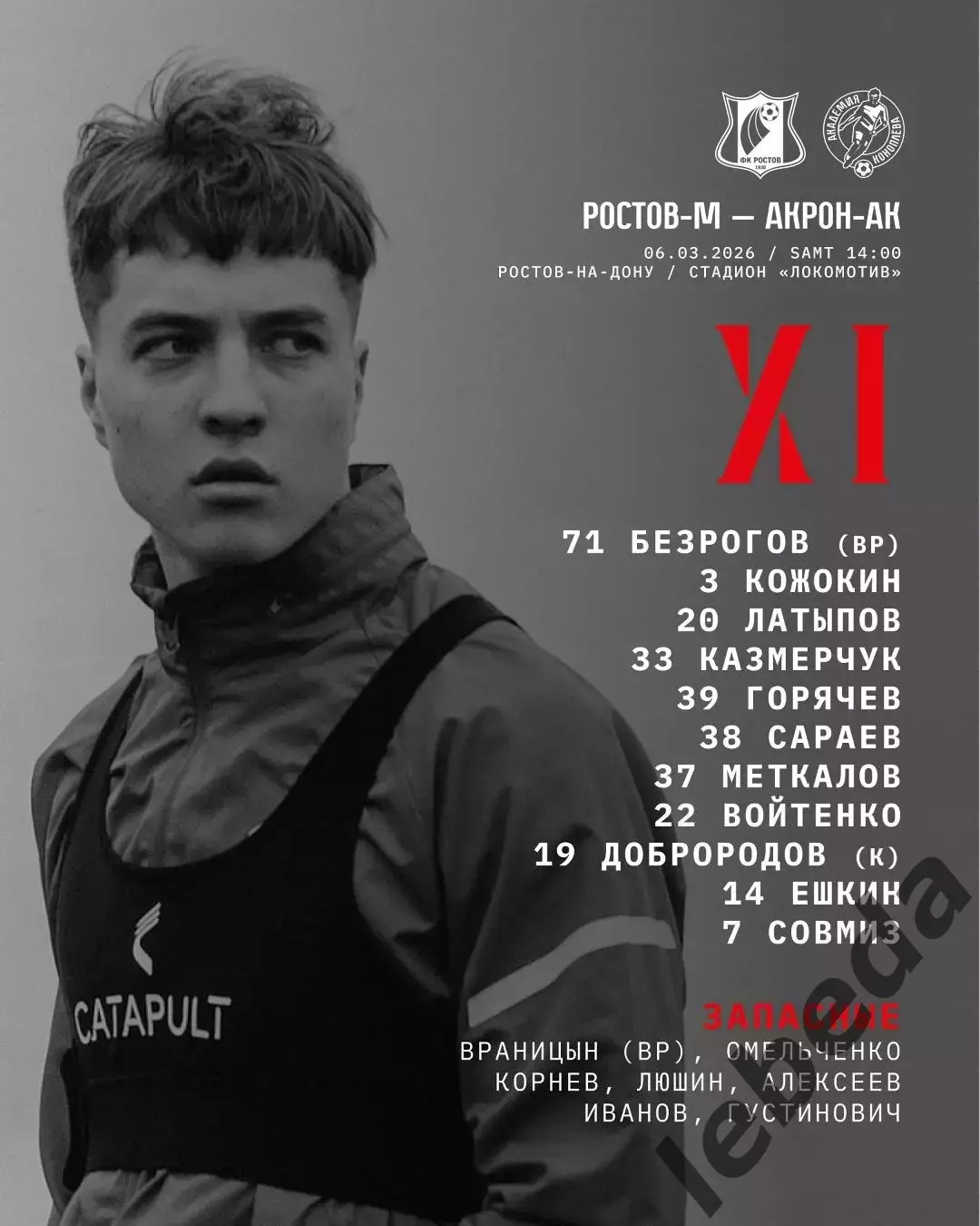 ФК Ростов (Молод.) - Акрон Конаплева - 2025 / 2026 год. (6.03.26.) 2