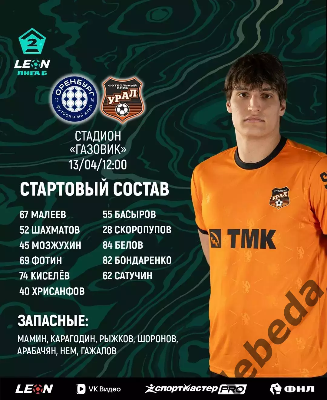 Оренбург-2 - Урал-2 Екатеринбург - 2025 / 2026 год. (13.04.26.) 2