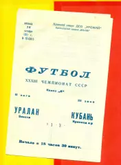 Кубань Краснодар - Урал Элиста - 1971 год. (15.10.71.)