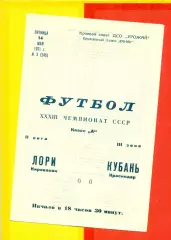 Кубань Краснодар - Лори Кировакан - 1971 год. (14.05.71.)