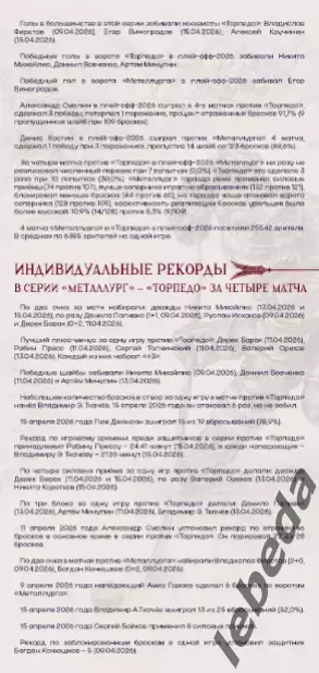 Металлург Магнитогор - Торпедо Нижний Новг - 2025 /2026. (17.04.26) официальная 4