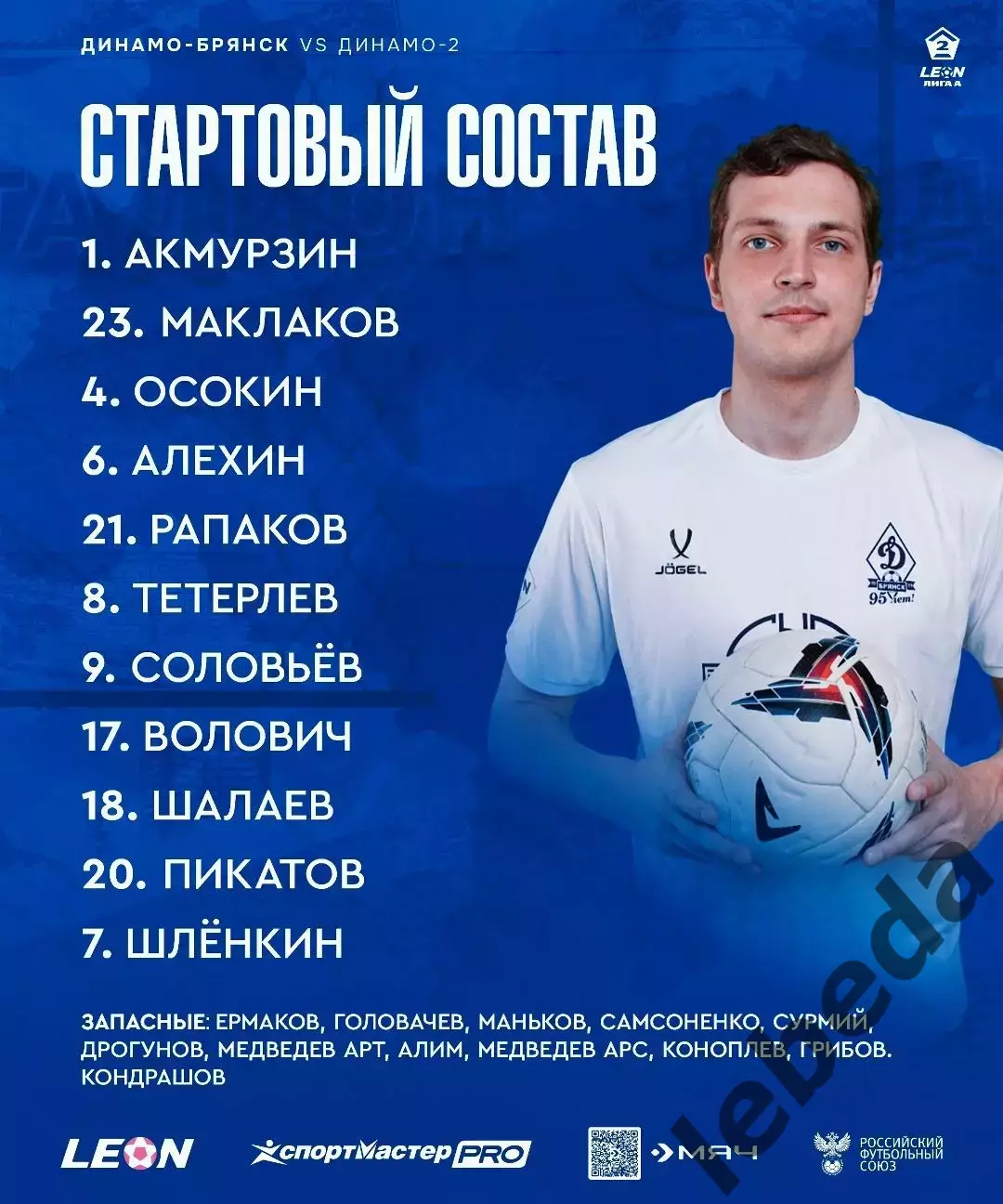 Динамо Брянск - Динамо-2 (Москва) - 2025 / 2026 г. (18.04.26.) 2