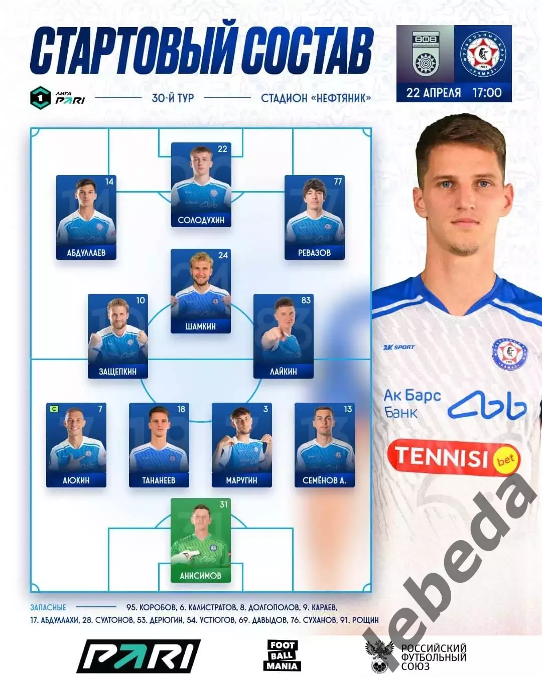 Уфа - Камаз Набережные Челны - 2025 / 2026 г. (22.04.26.) 2