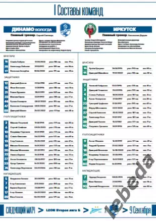Динамо Вологда - Иркутск - 2022 / 2023 г. (03.09.23.) 2