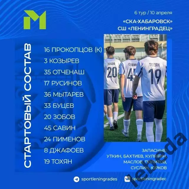 СКА Хабаровск (Мол) - Ленинградец СП - 2025 / 2026 год. (10.04.26.) 1
