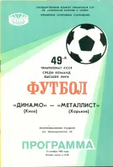 Динамо Киев - Металлист Харьков - 1986 год. (13.11.86.)