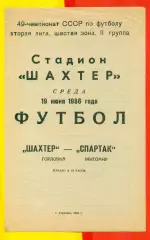 Шахтер Горловка - Спартак Житомир - 1986 год. (19.06.86.)
