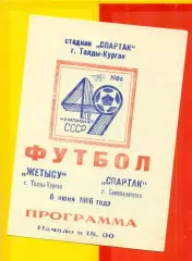Жетысу Талды-Курган - Спартак Семипалатинск - 1986 год.(8.06.26.)