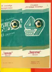 Энергетик Кустанай - Энергетик Кустанай - 1986 год.(14.09.86.)
