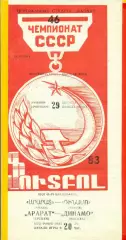 Арарат Ереван - Динамо Москва - 1983 год. (29.08.83.)