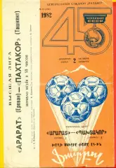 Арарат Ереван - Пахтакор Ташкент - 1982 год. (2.10.82.)