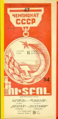 Арарат Ереван - Пахтакор Ташкент - 1984 год. (11.11.84.)
