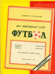Ростсельмаш (Ростов-на-Дону) - Котайк Абовян - 1986 год.(30.03.86.)