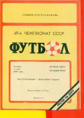 Ростсельмаш (Ростов-на-Дону) - Пахтакор Ташкент - 1986 год.(8.05.86.)