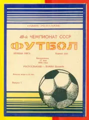 Ростсельмаш (Ростов-на-Дону) - Памир Душанбе - 1986 год.(11.05.86.)