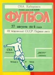 СКА Хабаровск - Нистру Кишинев - 1986 год.(27.08.86.)