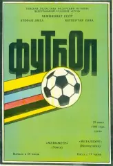Манометр Томск - Металлург Новокузнецк - 1986 год.(25.06.86.)