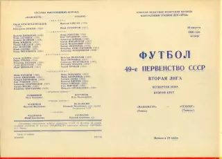 Манометр Томск - Геолог Тюмень - 1986 год.(28.08.86.)