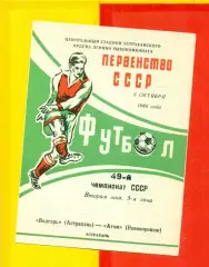 Волгарь Астрахань - Атом Новомосковск - 1986 г.(6.10.86.)