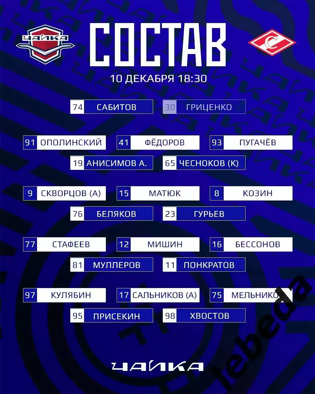 Чайка НН - МХК Спартак Москва - 2025-2026 г. (10.12.2025.) 1