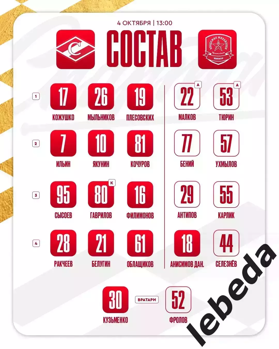 МХК Спартак Москва - Ак.Михайлова Юниор - 2025 / 2026 год. (4.10.25.) 1